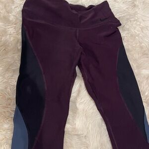 Nike Purple and Black High-Waisted Leggings